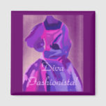 Diva Fashionista In Blue Magnet