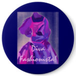 Diva Fashionista In Blue Pinback Button