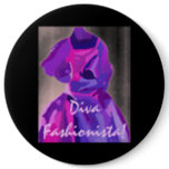 Diva Fashionista In Blue Pinback Button