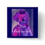 Diva Fashionista In Blue Pinback Button