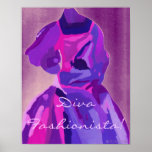 Diva Fashionista In Blue Poster