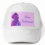 Diva Fashionista In Blue Trucker Hat