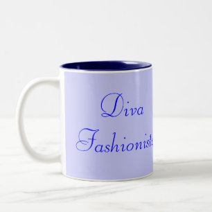 Diva Fashionista In Blue Two-Tone Coffee Mug