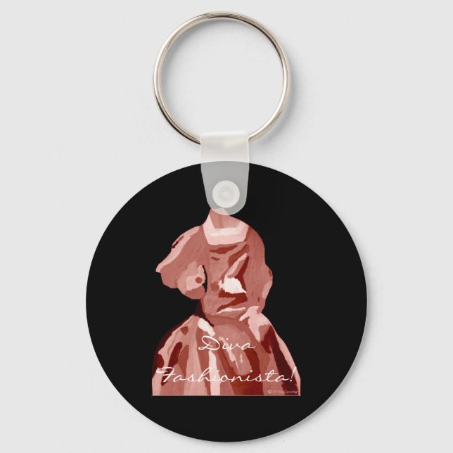 Diva Fashionista In Neutral Keychain (Front)