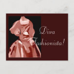 Diva Fashionista In Neutral Postcard
