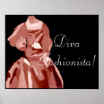 Diva Fashionista In Neutral Poster