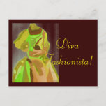 Diva Fashionista In Spring Postcard