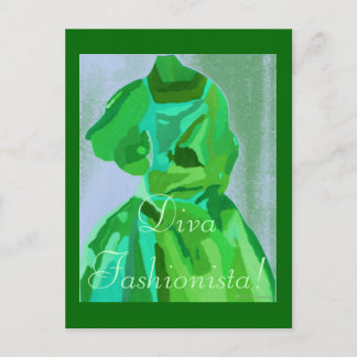 Diva Fashionista In Summer Postcard