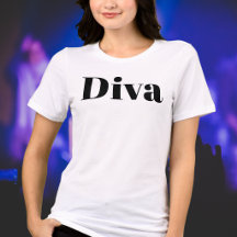 Diva Funny Modern Music Performer Black White