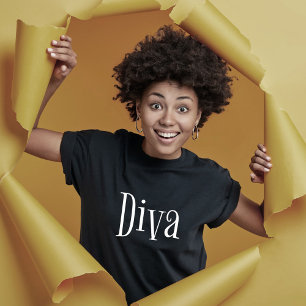 Diva Funny Whimsical Typography T-Shirt