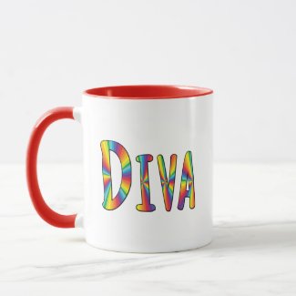 DIVA Gay Pride Rainbow Flag  Fabulous LGBT LGBTQ 