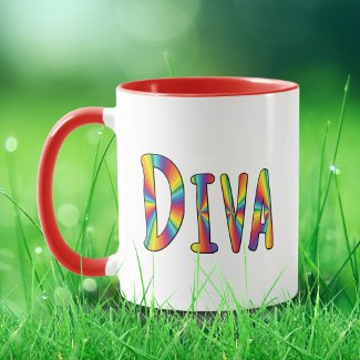 DIVA Gay Pride Rainbow Flag  Fabulous LGBT LGBTQ 