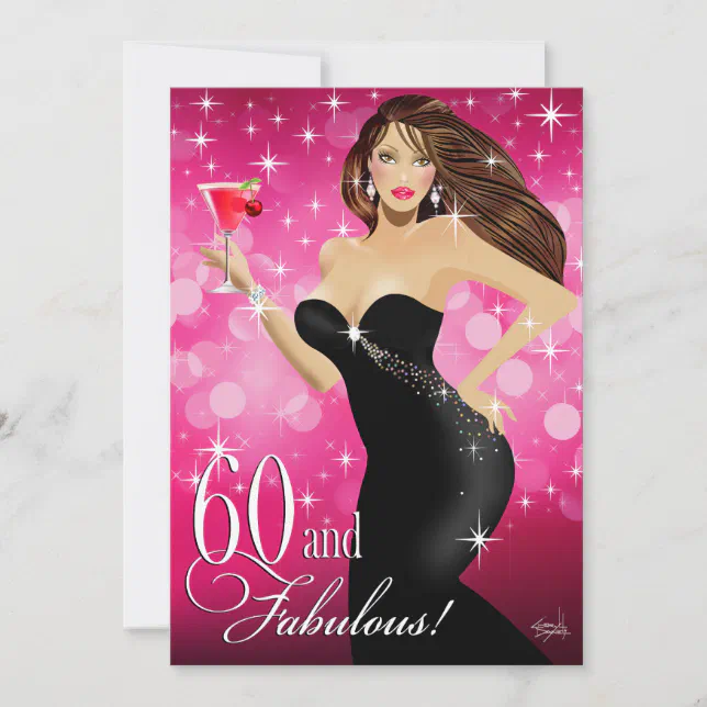 Diva Glam Bombshell 60th Birthday | fuchsia Invitation | Zazzle Diva Glam Bombshell 60th Birthday | fuchsia Invitation | Zazzle
