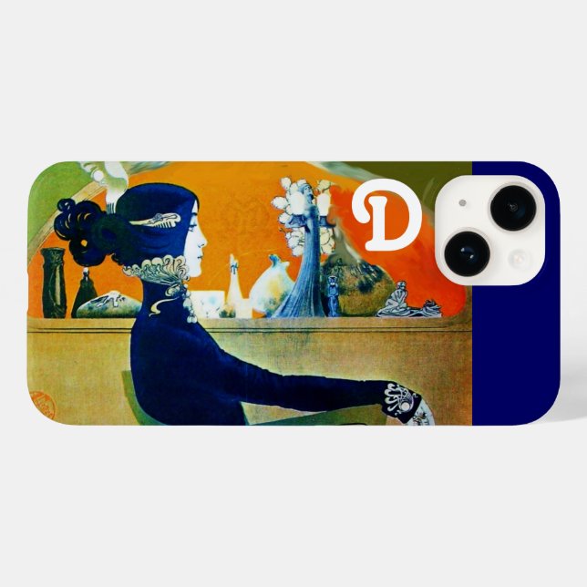 DIVA IN BLUE ,BEAUTY FASHION MONOGRAM Case-Mate iPhone CASE (Back (Horizontal))