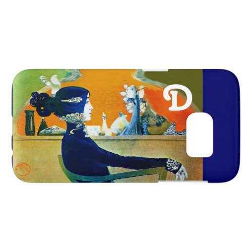 DIVA IN BLUE BEAUTY FASHION MONOGRAM SAMSUNG GALAXY S7 CASE