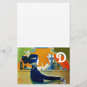 DIVA IN BLUE ,BEAUTY FASHION MONOGRAM STATIONERY