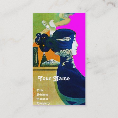 DIVA IN BLUE MONOGRAM Beauty Salon ,Makeup Artist Business Card Template