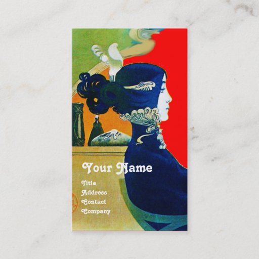 Customizable DIVA IN BLUE MONOGRAM Beauty Salon ,Makeup Artist Business Card Templates