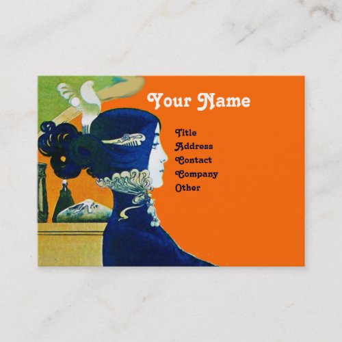 DIVA IN BLUE MONOGRAM Beauty Salon ,Makeup Artist Business Card Template