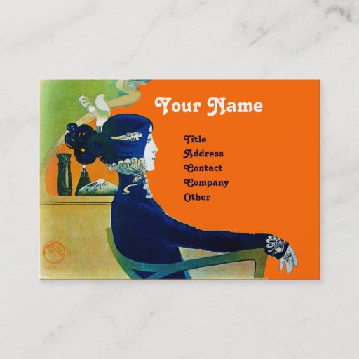 Customizable DIVA IN BLUE MONOGRAM Beauty Salon ,Makeup Artist Business Card Templates