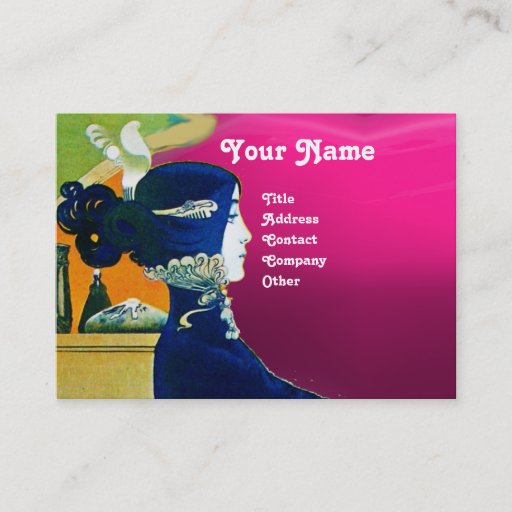 Customizable DIVA IN BLUE MONOGRAM Beauty Salon ,Makeup Artist Business Card Templates