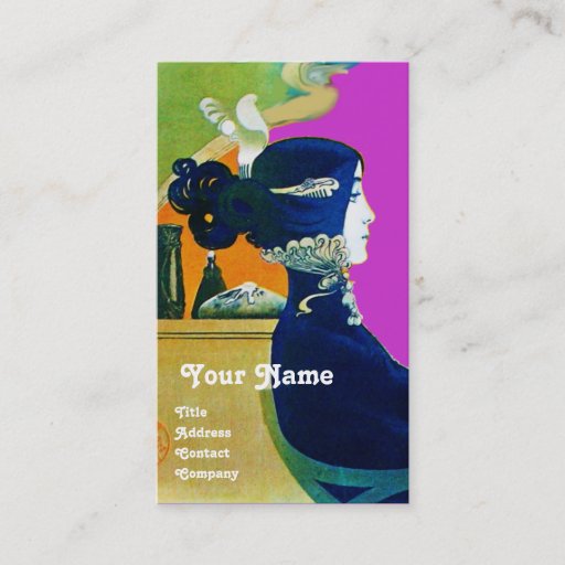 Customizable DIVA IN BLUE MONOGRAM Beauty Salon ,Makeup Artist Business Cards