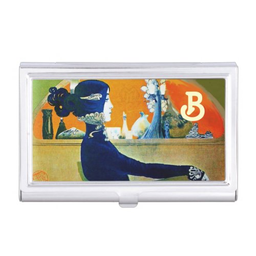 DIVA IN BLUE MONOGRAM Beauty Salon Makeup Artist Business Card Case