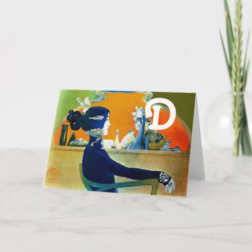 DIVA IN BLUE MONOGRAM NOTE CARD