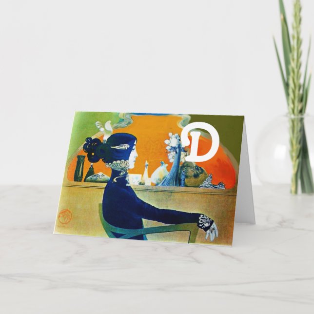 DIVA IN BLUE MONOGRAM NOTE CARD (Front)