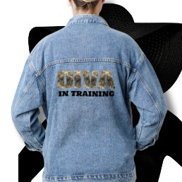 Diva In Training Gold Blue Denim Jacket