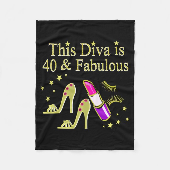 Diva Is 40 And Fabulous Gold High Heel Design Fleece Blanket Zazzle Com