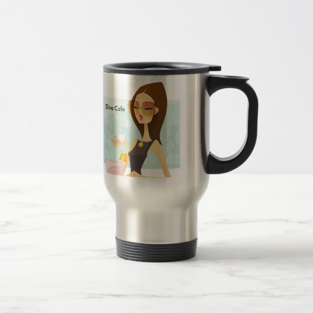 Diva LADY LOGO, Diva Cafe Travel Mug (Right)