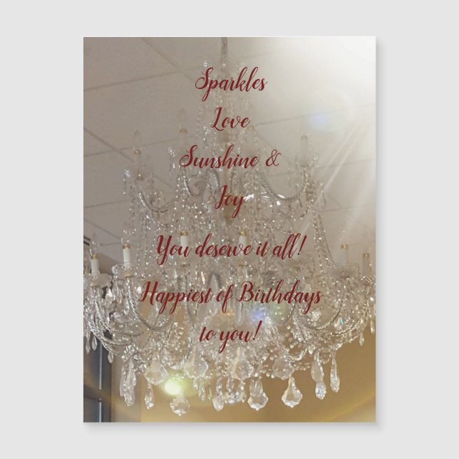 DIVA Life Sparkles Happy Birthday Magnetic Card (Front)