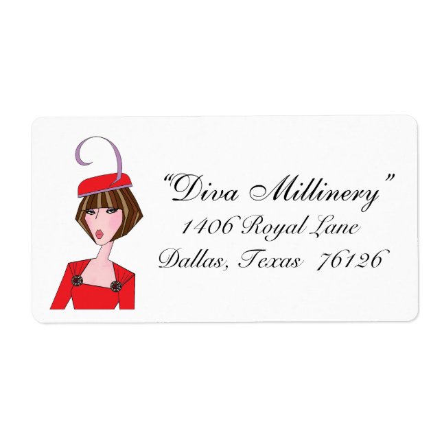 “Diva Millinery”Labels Label (Front)