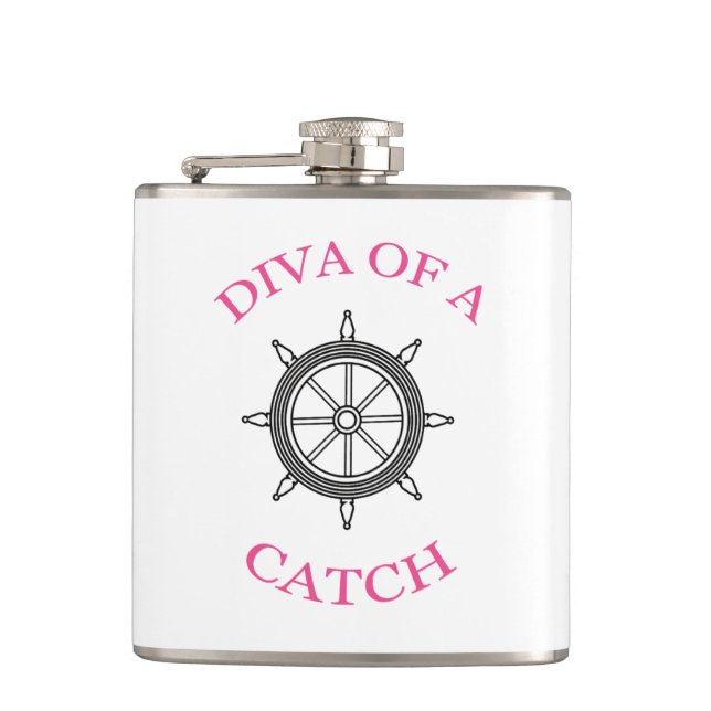 “DIVA of a Catch”  Flask (Front)