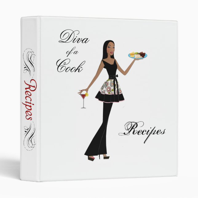 Diva of a Cook Recipe Binder (Front/Spine)