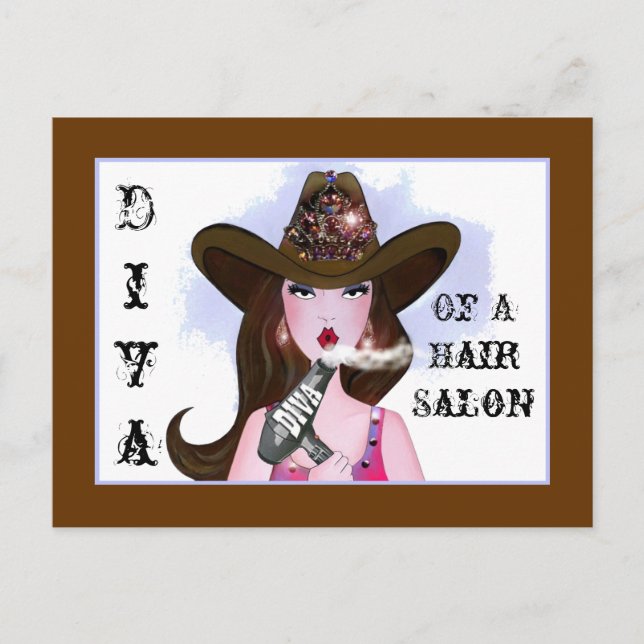 "Diva of a Cowgirl" Hair Salon Postcards (Front)