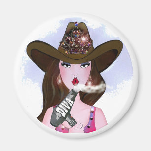 "Diva of a Cowgirl" Hair Stylist Magnet