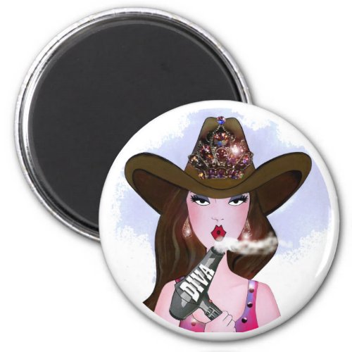 Diva of a Cowgirl Hair Stylist Magnet