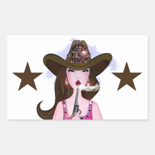 DIVA of a Cowgirl Rectangular Sticker