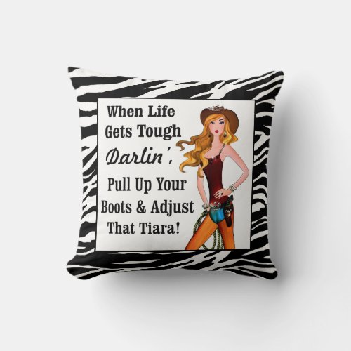 Diva of a Cowgirl Throw Pillow