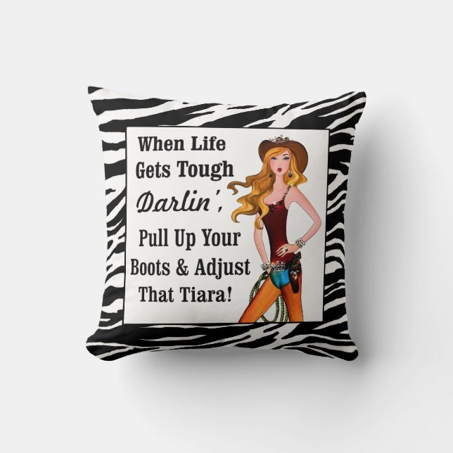 “Diva of a Cowgirl” Throw Pillow (Front)