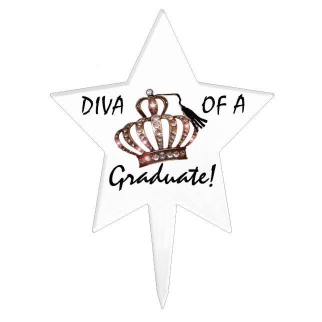 "Diva of a Graduate!" Cake Topper (Front)
