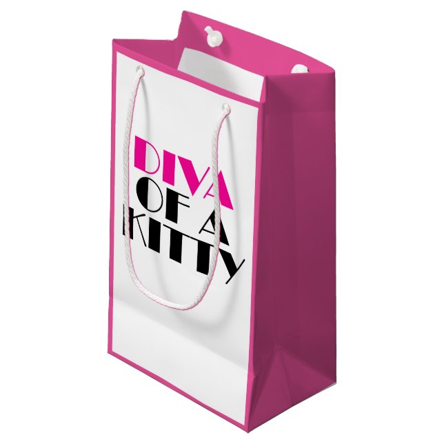 "DIVA of a Kitty" Small Gift Bag (Front Angled)