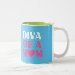"DIVA OF A MOM" Two-Tone COFFEE MUG