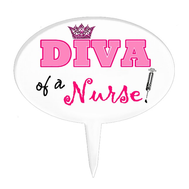 "DIVA of a Nurse!" Cake Topper (Front)
