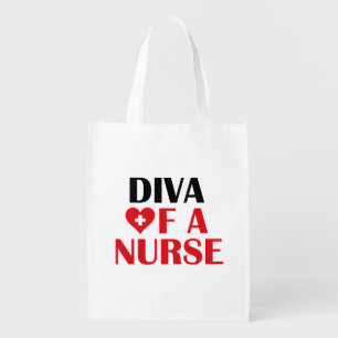"DIVA of a Nurse” Grocery Bag