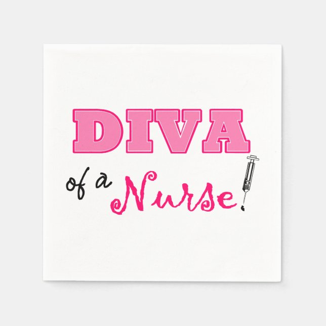 "DIVA of a Nurse" Paper Napkins (Front)
