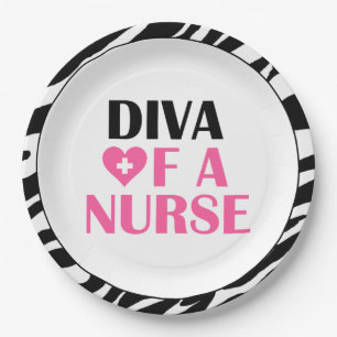 "DIVA OF A NURSE" PAPER PLATES