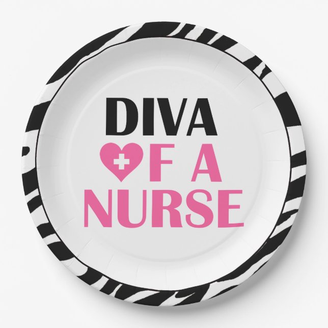 "DIVA OF A NURSE" PAPER PLATES (Front)